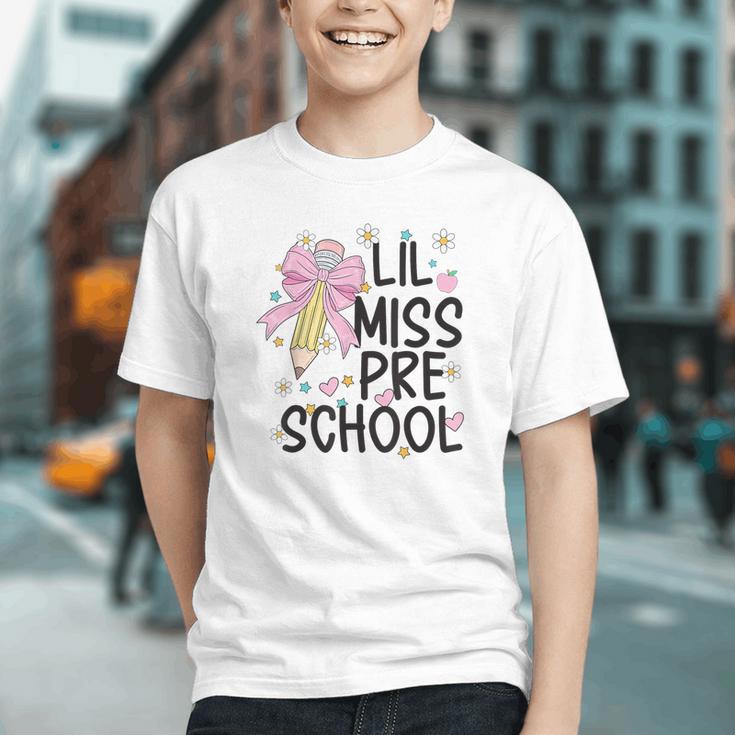 Little Miss Preschool Vibes Back to School Youth T-shirt Little Miss Preschool Vibes Back to School Youth T-shirt