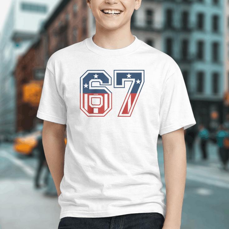 Number 67 USA Raglan Baseball Tee Graphic Youth