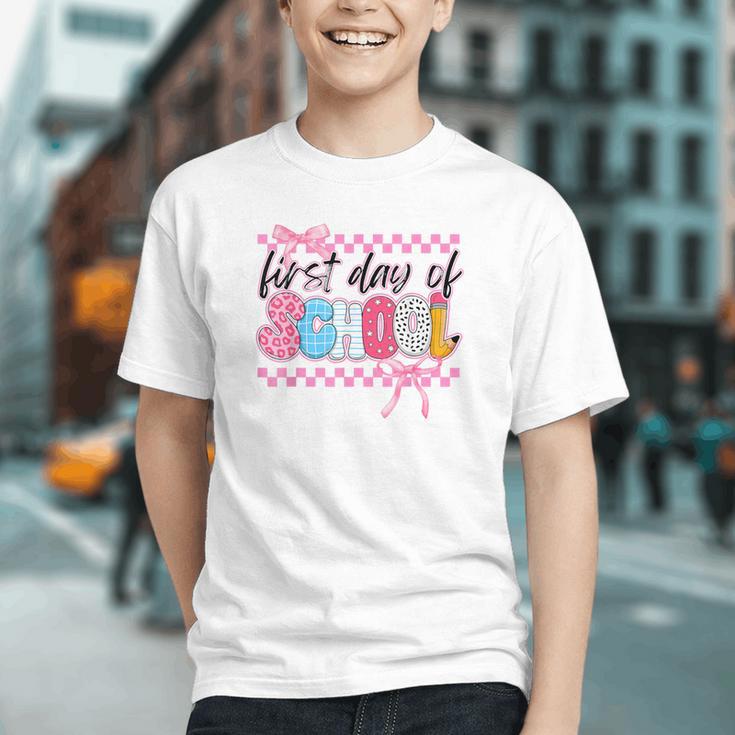 Pink Coquette Bow Chic! Back to School Youth T-shirt Pink Coquette Bow Chic! Back to School Youth T-shirt
