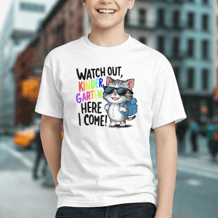 Pouncing into Kindergarten! Cute Cat Back to School Youth T-Shirt Pouncing into Kindergarten! Cute Cat Back to School Youth T-Shirt