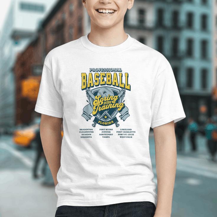 Professional Baseball Spring Training 2026 Florida Cities Graphic Youth