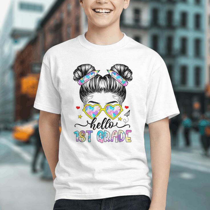Rocking 1st Grade Messy Bun Back to School Youth T-Shirt Rocking 1st Grade Messy Bun Back to School Youth T-Shirt