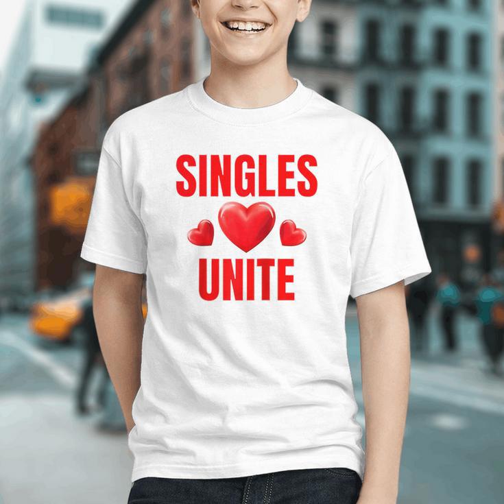 Singles Unite Valentines Day Humor For Singles Raglan Baseball Tee Graphic Youth