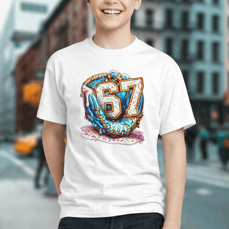 Six Seven Baseball Lifestyle 67 Meme Gen Alpha Slang Premium Tri-Blend Graphic Youth