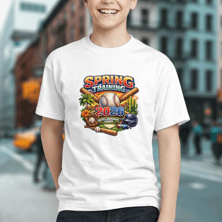 Spring Training 2026 Baseball Fan Retro Palm Cactus Premium Tri-Blend Graphic Youth