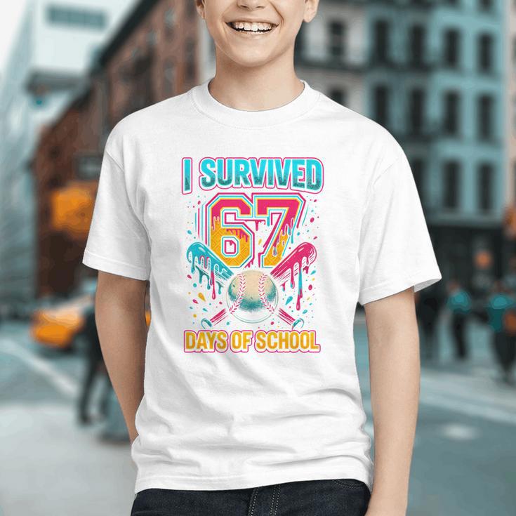 I Survived 67 Days Of School Baseball Drip Six Seven Meme Graphic Youth