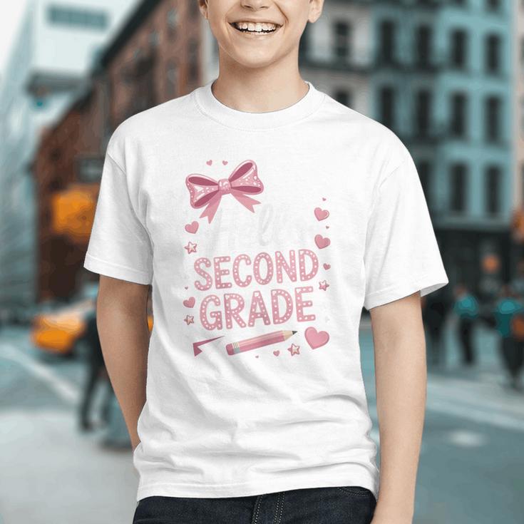 Sweet Pink Coquette Bow 2nd Grade Back to School Youth T-Shirt Sweet Pink Coquette Bow 2nd Grade Back to School Youth T-Shirt