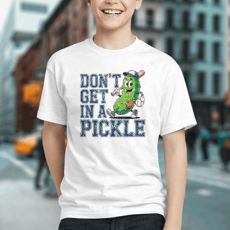 Youth Baseball Catcher Humor Don’t Get In A Pickle Graphic Youth