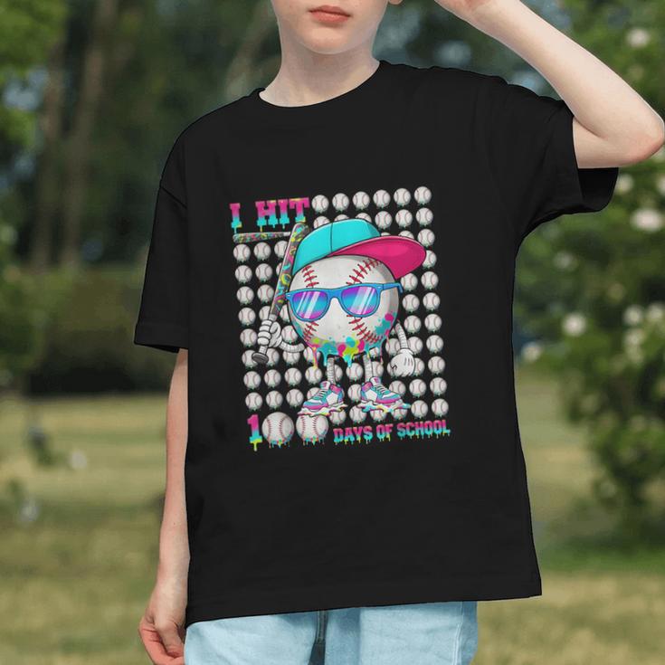 100 Days Of School Baseball Drip Ice Cream Boys Kids Graphic Youth