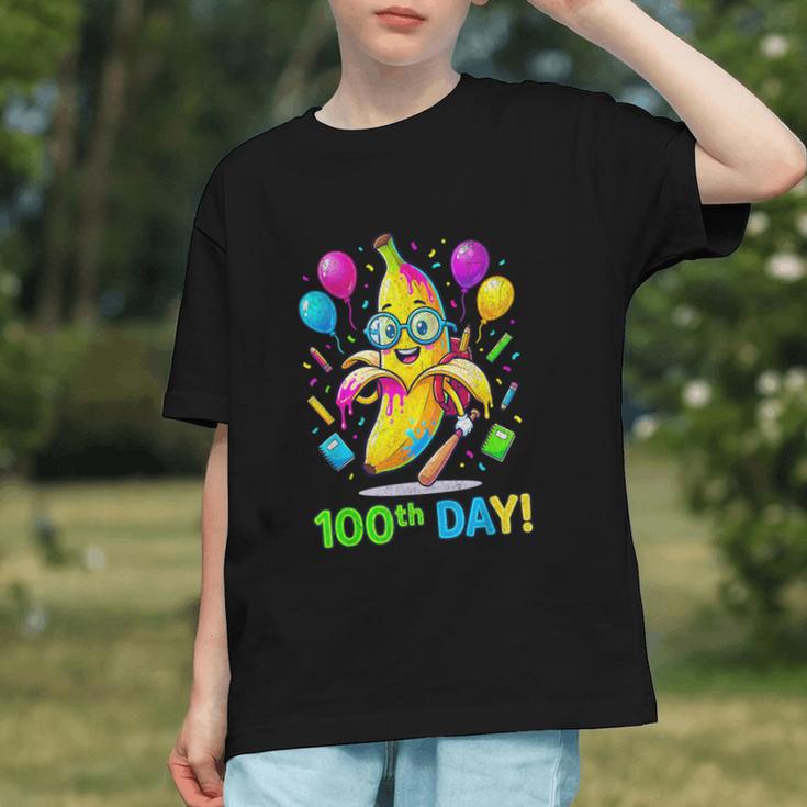 100th Day Of School Banana Baseball Drip For Kids Youth Girl Graphic Youth