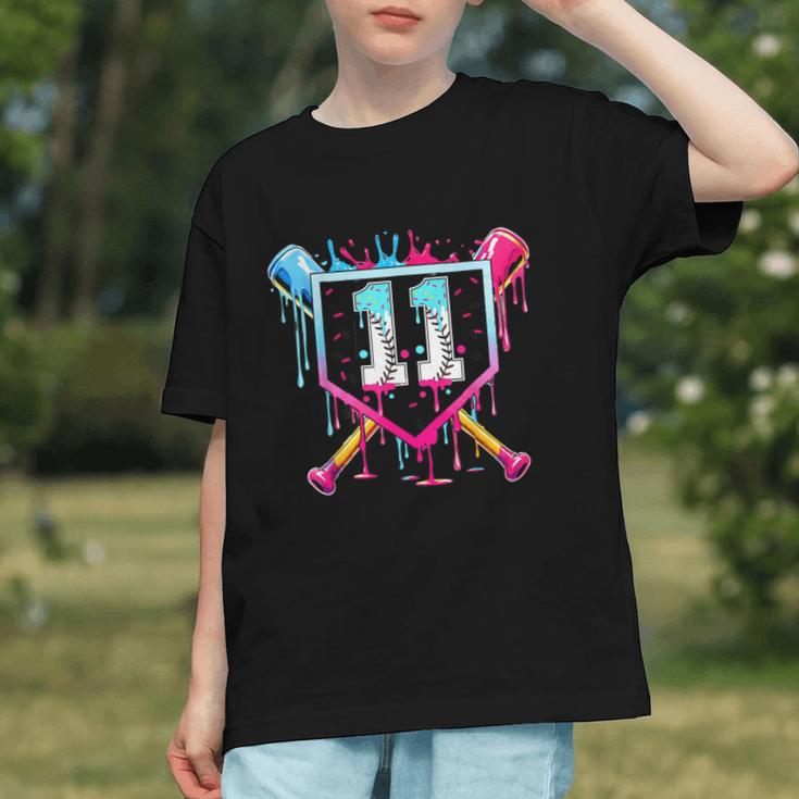 11th Birthday Boys Baseball Ice Cream Drip Boys Baseball Graphic Youth