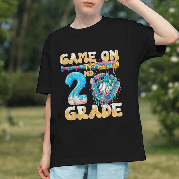 2nd Grade Back To School Baseball Drip Ice Cream Game On Graphic Youth