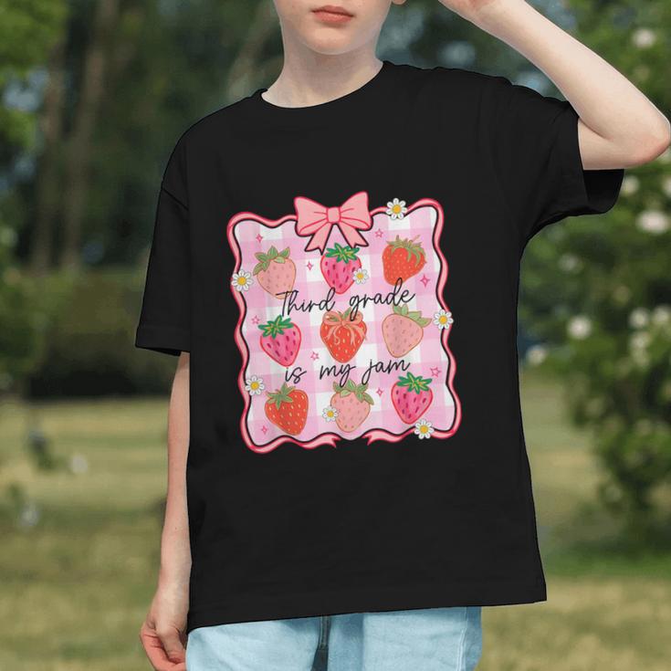 3rd Grade Is My Jam! Strawberry Bow Back to School Youth T-Shirt 3rd Grade Is My Jam! Strawberry Bow Back to School Youth T-Shirt