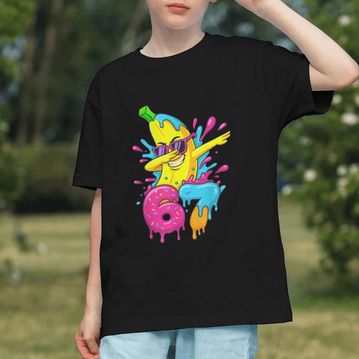 67 Dabbing Banana Baseball 6 7 Dripping Ice Cream Meme Graphic Youth