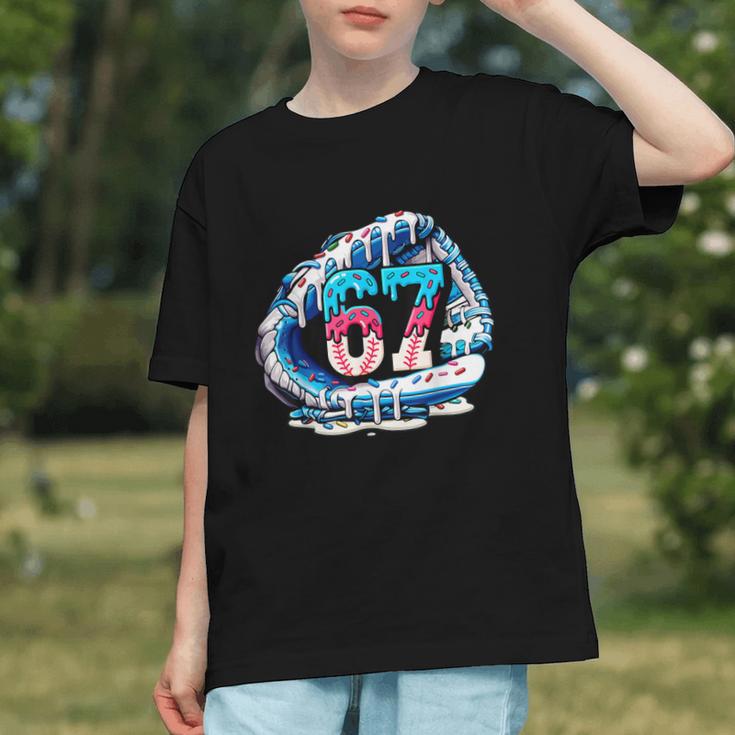 67 Meme Slang Baseball Glove Drip Ice Cream Six Seven 6 7 Graphic Youth