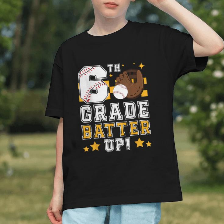 6th Grade Batter Up Baseball First Day Back To School Graphic Youth