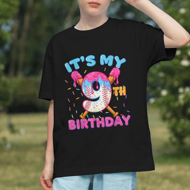 9th Birthday Baseball 9 Year Old Ice Cream Drip Boy Baseball Graphic Youth 9th Birthday Baseball 9 Year Old Ice Cream Drip Boy Baseball Graphic Youth