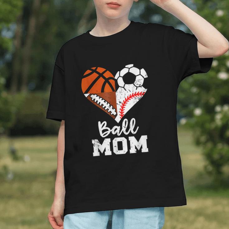 Ball Mom Heart Soccer Basketball Baseball Football Mom Graphic Youth Ball Mom Heart Soccer Basketball Baseball Football Mom Graphic Youth