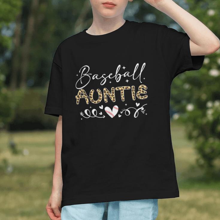 Baseball Auntie Leopard Baseball Heart Graphic Youth