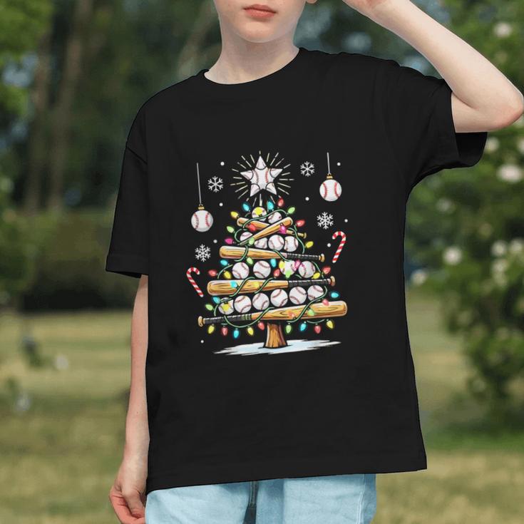 Baseball Christmas Tree Lights Graphic Youth