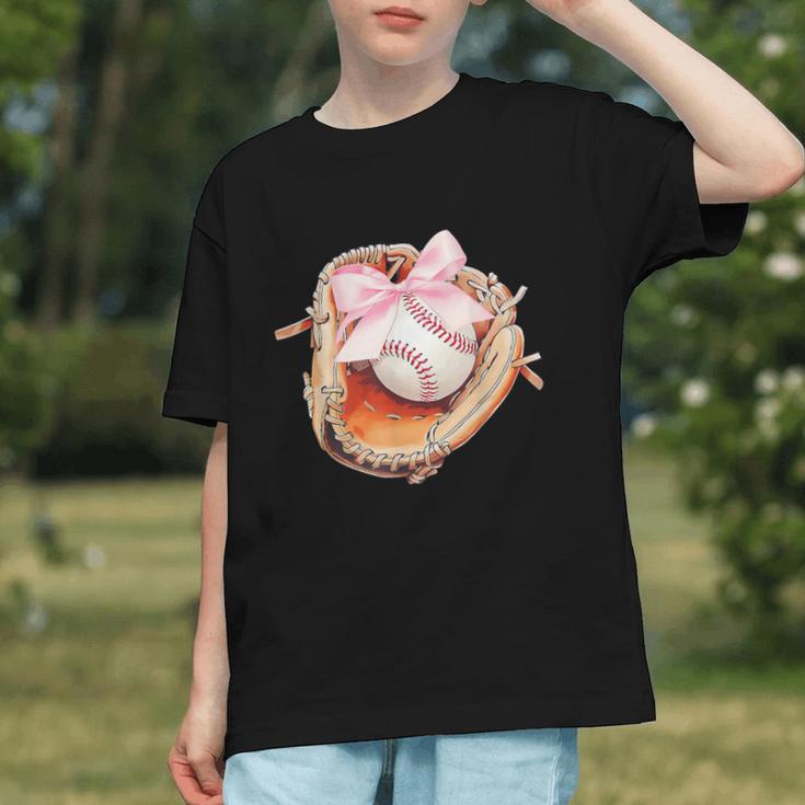 Baseball Drip Ice Cream Coquette Pink Bow Baseball Player Graphic Youth