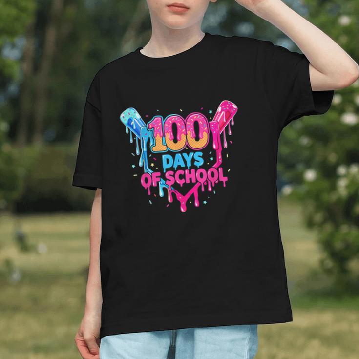 Baseball Ice Cream Drip 100 Days Of School Boys Girls 100th Graphic Youth Baseball Ice Cream Drip 100 Days Of School Boys Girls 100th Graphic Youth