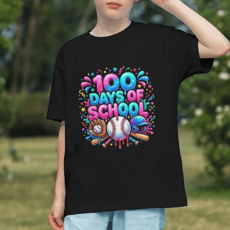 Baseball Ice Cream Drip 100 Days Of School Student Teacher Graphic Youth