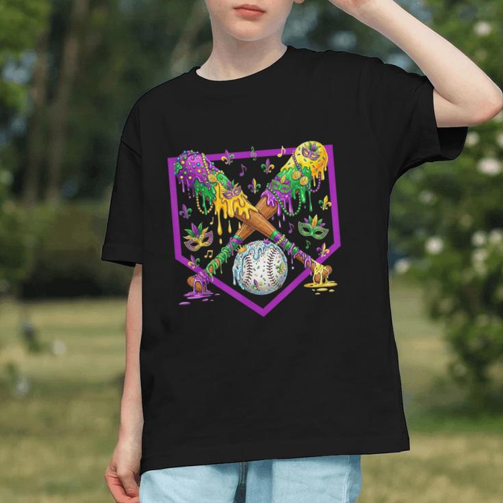 Baseball Ice Cream Drip Boys Mardi Gras Carnival Party Mask Graphic Youth