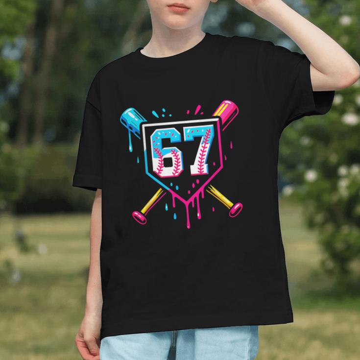 Baseball Ice Cream Drip Number 67 Player 67th Birthday 67 Graphic Youth