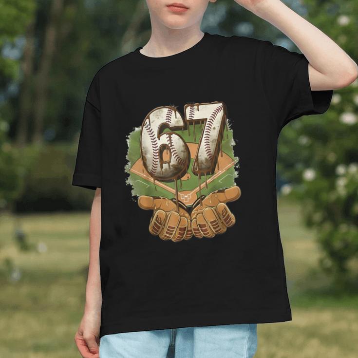 Baseball Ice Cream Drip Number 67 Playground Player 67th Graphic Youth