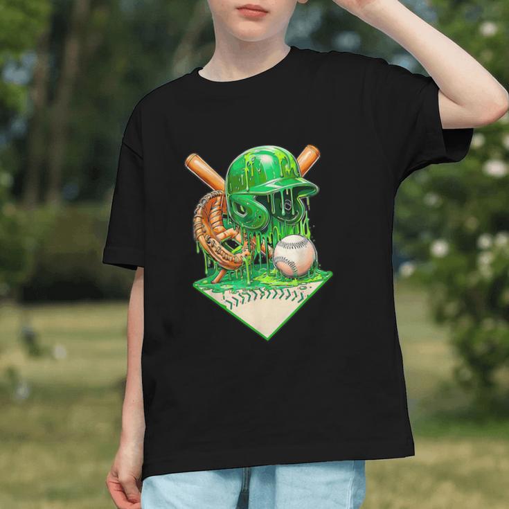 Baseball Life Style Ice Cream Drip Green Graphic Youth Baseball Life Style Ice Cream Drip Green Graphic Youth