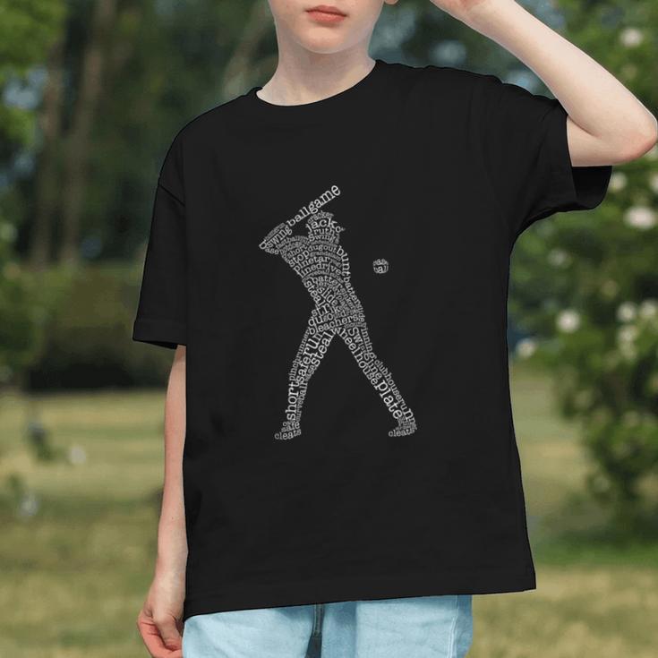 Baseball Player Typography Word Art Graphic Youth