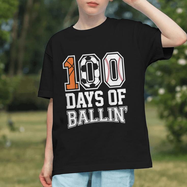 Baseball Soccer Basketball 100 Days Of School Graphic Youth Baseball Soccer Basketball 100 Days Of School Graphic Youth