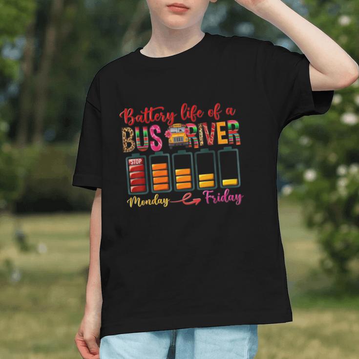Battery Life Of A Bus Driver First Day Back To School Graphic Youth