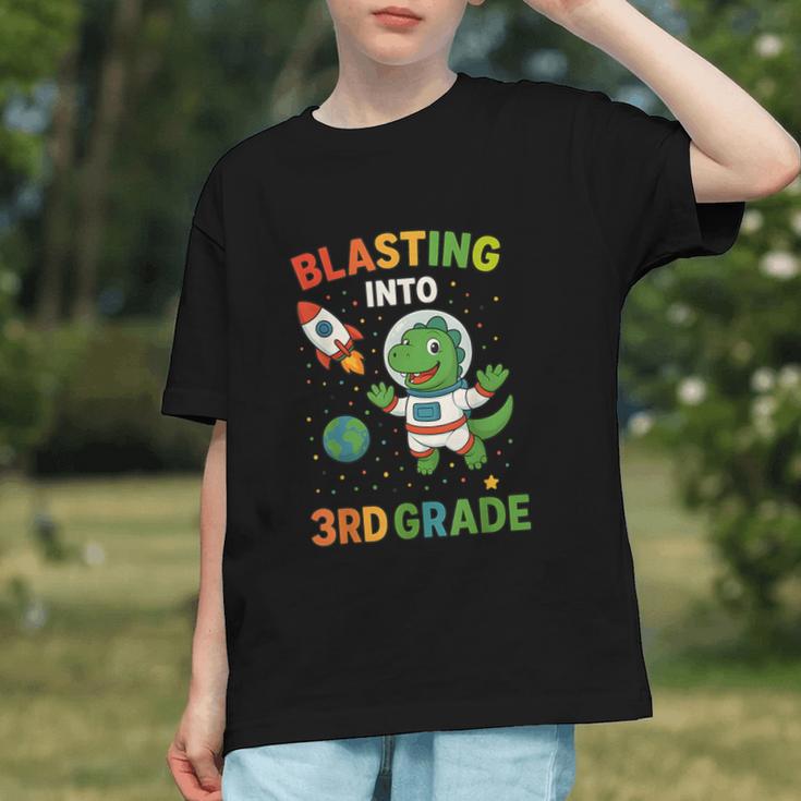 Blasting Into 3rd Grade Dinosaur Astronaut Back To School Graphic Youth Blasting Into 3rd Grade Dinosaur Astronaut Back To School Graphic Youth