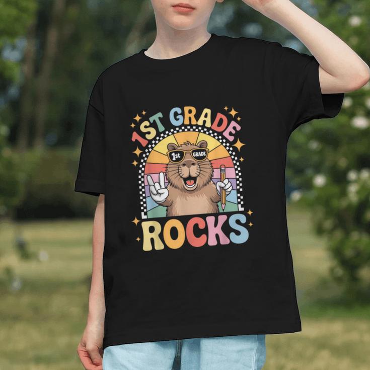 Capybara Rocks 1st Grade! Back to School Youth T-shirt