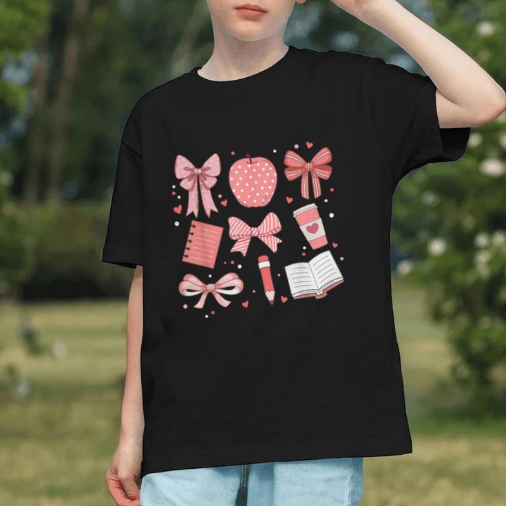 Charming Boho Coquette Bows Back to School Youth T-shirt