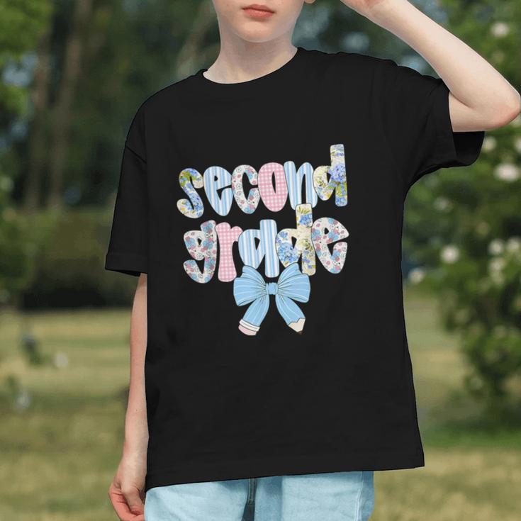 Charming Bow & Pencil 2nd Grade Back to School Youth T-Shirt
