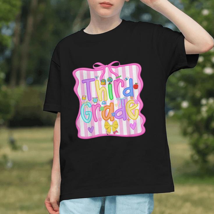 Charming Coquette Bow 3rd Grade Back to School Youth T-Shirt Charming Coquette Bow 3rd Grade Back to School Youth T-Shirt