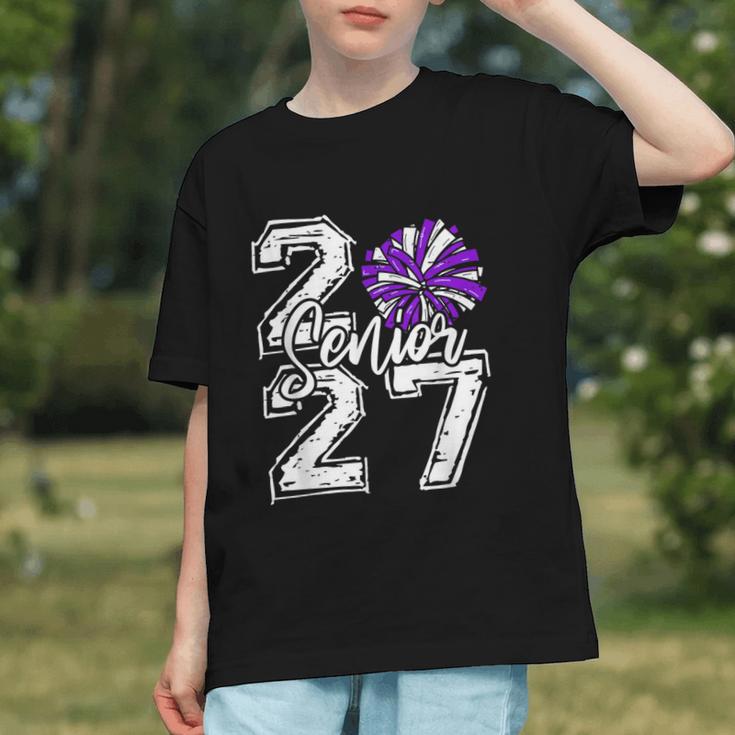 Class Of 2027 Cheer Purple Senior 2027 Back To School Graphic Youth