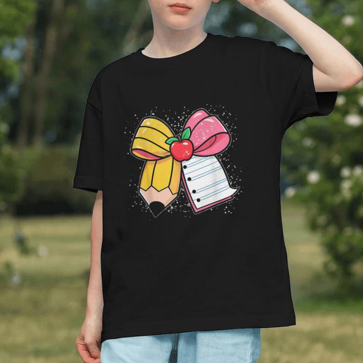 Coquette Pencil Bow First Day Back to School Youth T-Shirt Coquette Pencil Bow First Day Back to School Youth T-Shirt