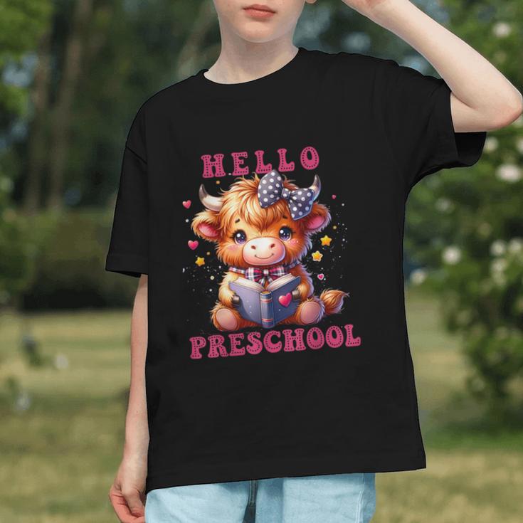 Cute Highland Cow Preschool Back to School Youth T-shirt