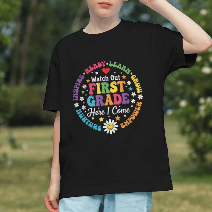 Cute Watch Out First Grade Here I Come Back To School Graphic Youth Cute Watch Out First Grade Here I Come Back To School Graphic Youth