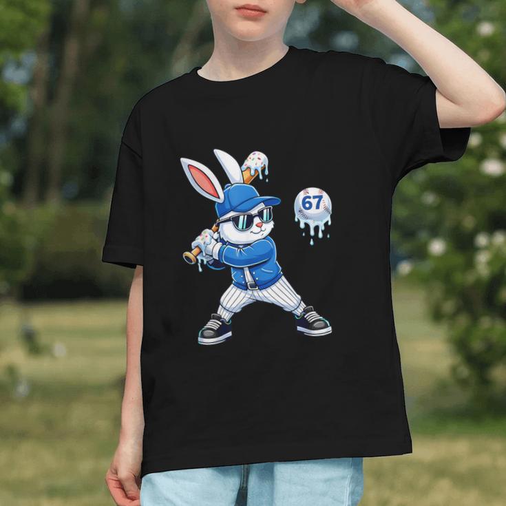 Dripping Drip Baseball Rabbit Bunny Easter Men Boy Kid Graphic Youth