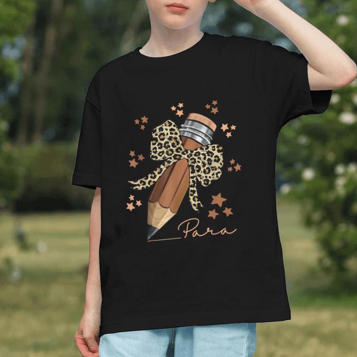 Empowered Para: Leopard Bow Back to School Youth T-shirt