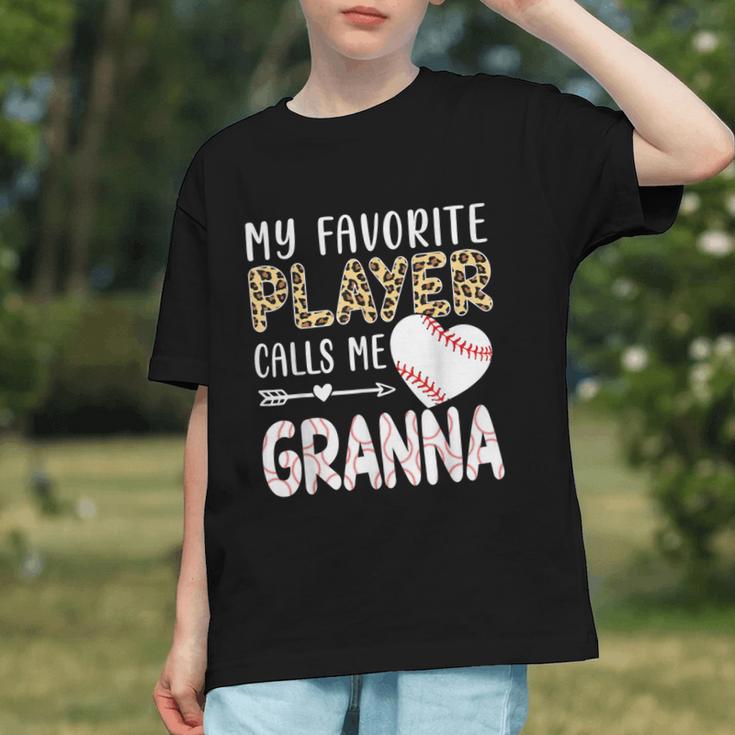My Favorite Player Calls Me Granna Baseball Leopard Graphic Youth My Favorite Player Calls Me Granna Baseball Leopard Graphic Youth