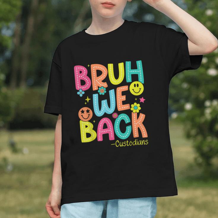 Groovy Custodian Bruh We Back To School Janitor Retro Graphic Youth
