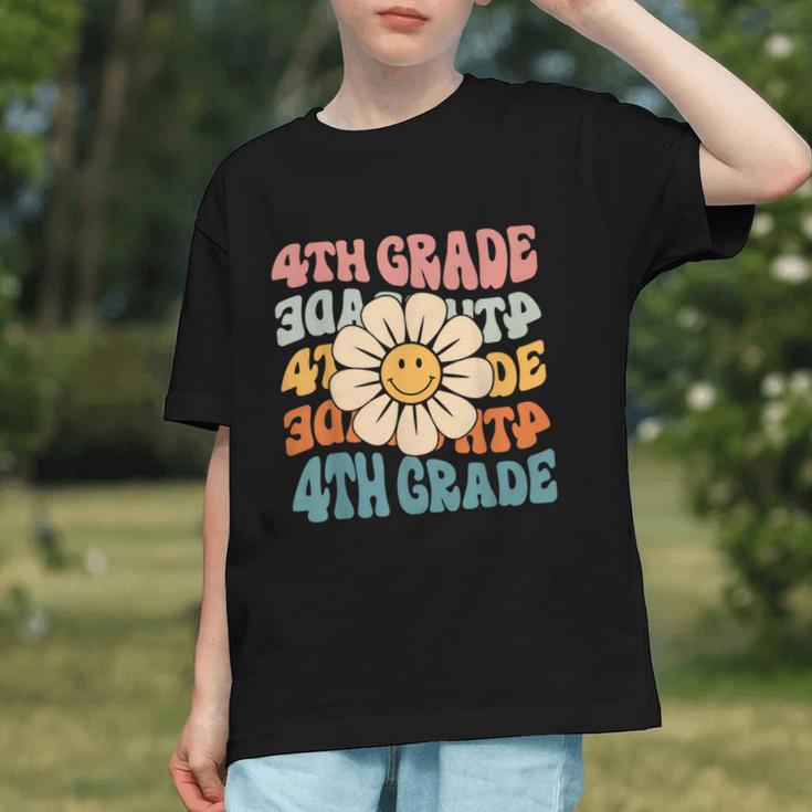 Groovy Floral Vibes for 4th Grade Back to School Youth T-Shirt Groovy Floral Vibes for 4th Grade Back to School Youth T-Shirt