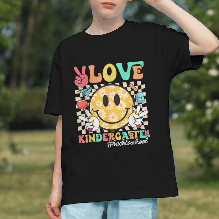 Groovy Kindergarten Smiles Back to School Youth T-shirt Groovy Kindergarten Smiles Back to School Youth T-shirt