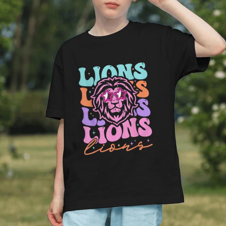 Groovy Lion Mascot Back to School Spirit Youth T-Shirt Groovy Lion Mascot Back to School Spirit Youth T-Shirt